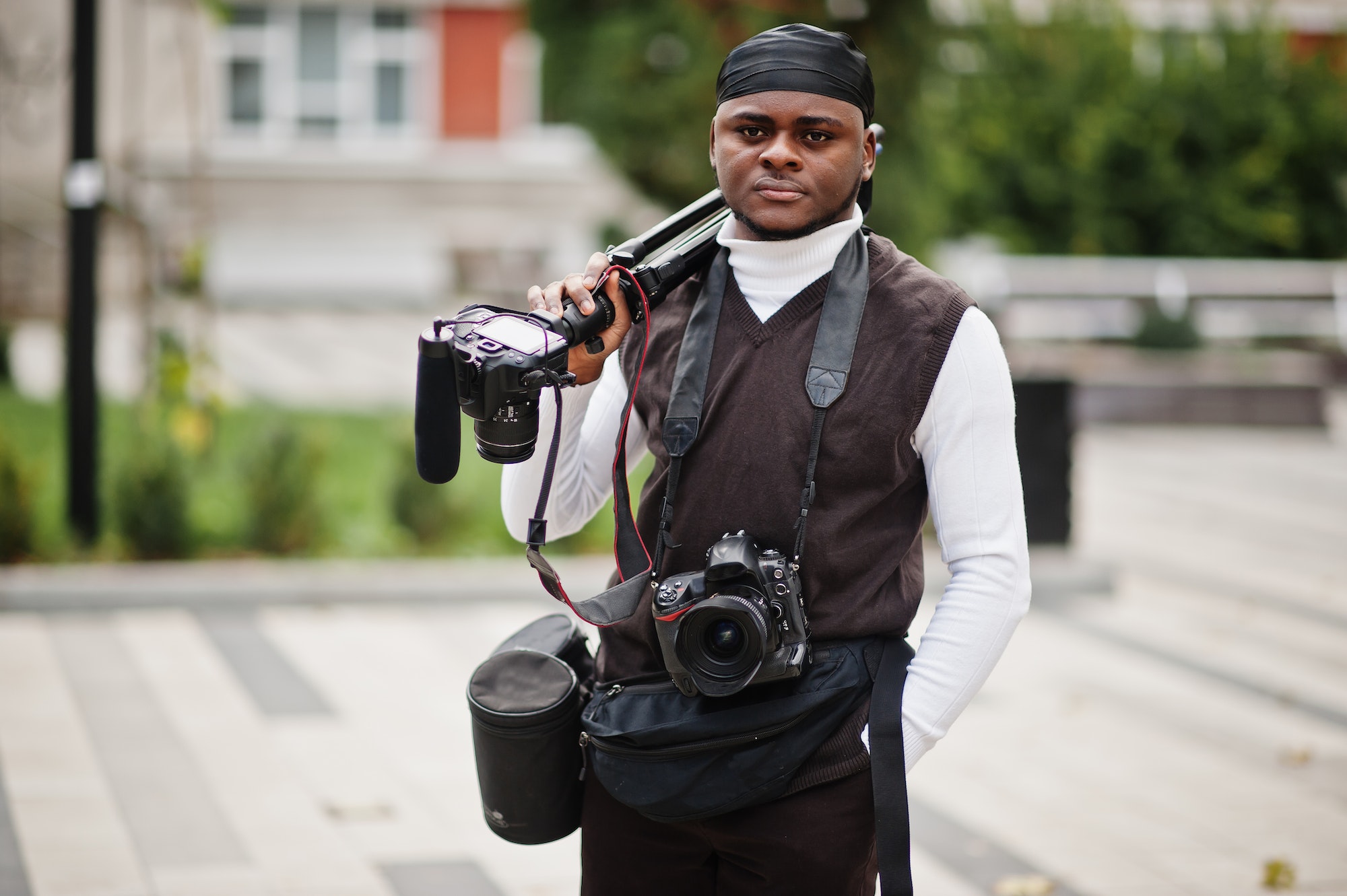 Young professional african american videographer Young professional african american videographer